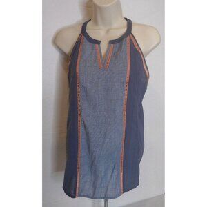 THML Women's Tank Size Medium Blue with Orange Trim Top